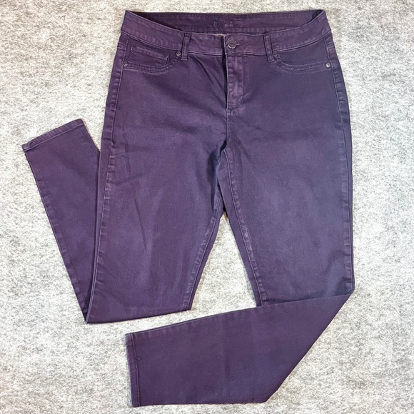 Maurices Denim - Maurices Jeans Women L Long Plum Purple Slim Fit Stretch Casual Chic Office